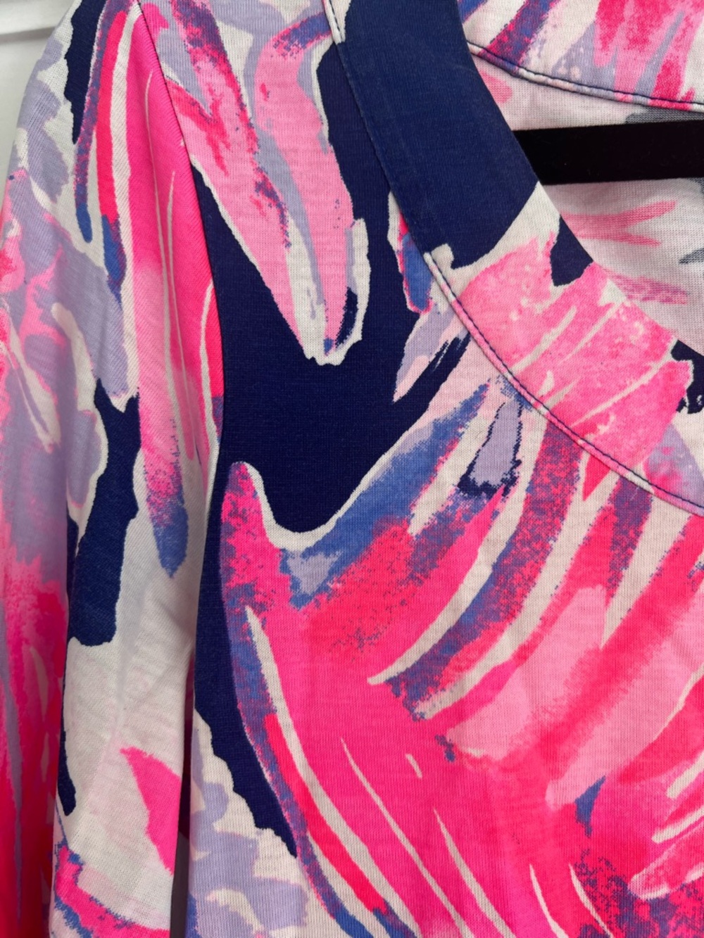 Lilly Pulitzer Pink, Navy & Lavender Abstract Floral Tunic - Picture 3 of 4